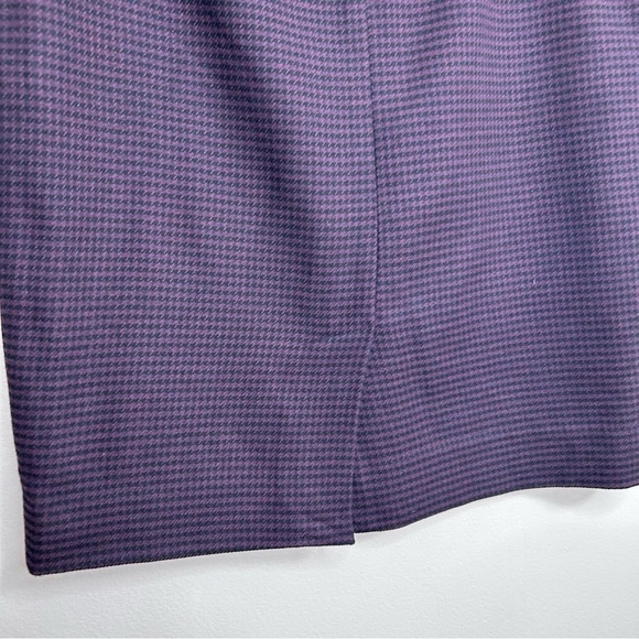 Le Chateau Mini Houndstooth Pencil Skirt Black and Plum Size  8 - Picture 5 of 8